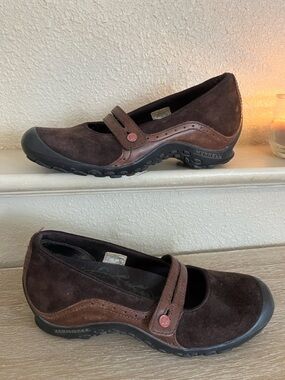 Merrell Plaza Bandeau Espresso Leather Mary Jane Slip On Shoes Women's Size 7